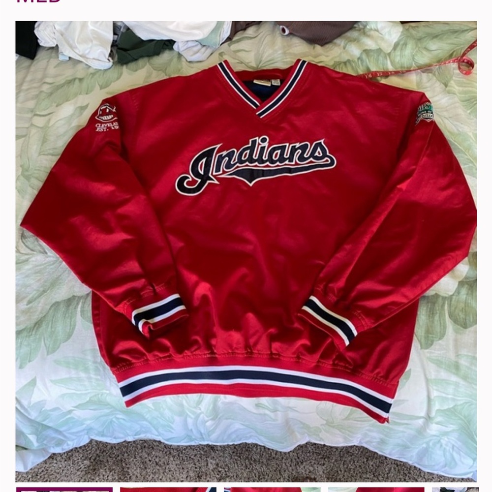 Lee Red V-Neck Indians Sweater